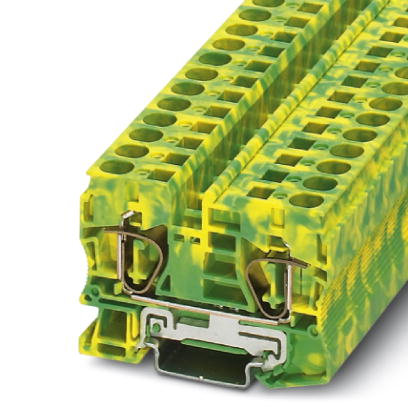Phoenix Contact Ground - Feed-Through Terminal Block; ST 10-PE; #16 - #6; Green-Yellow